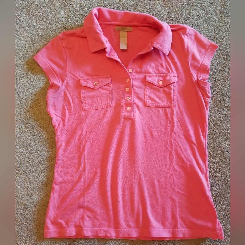 Knit tab front shirt